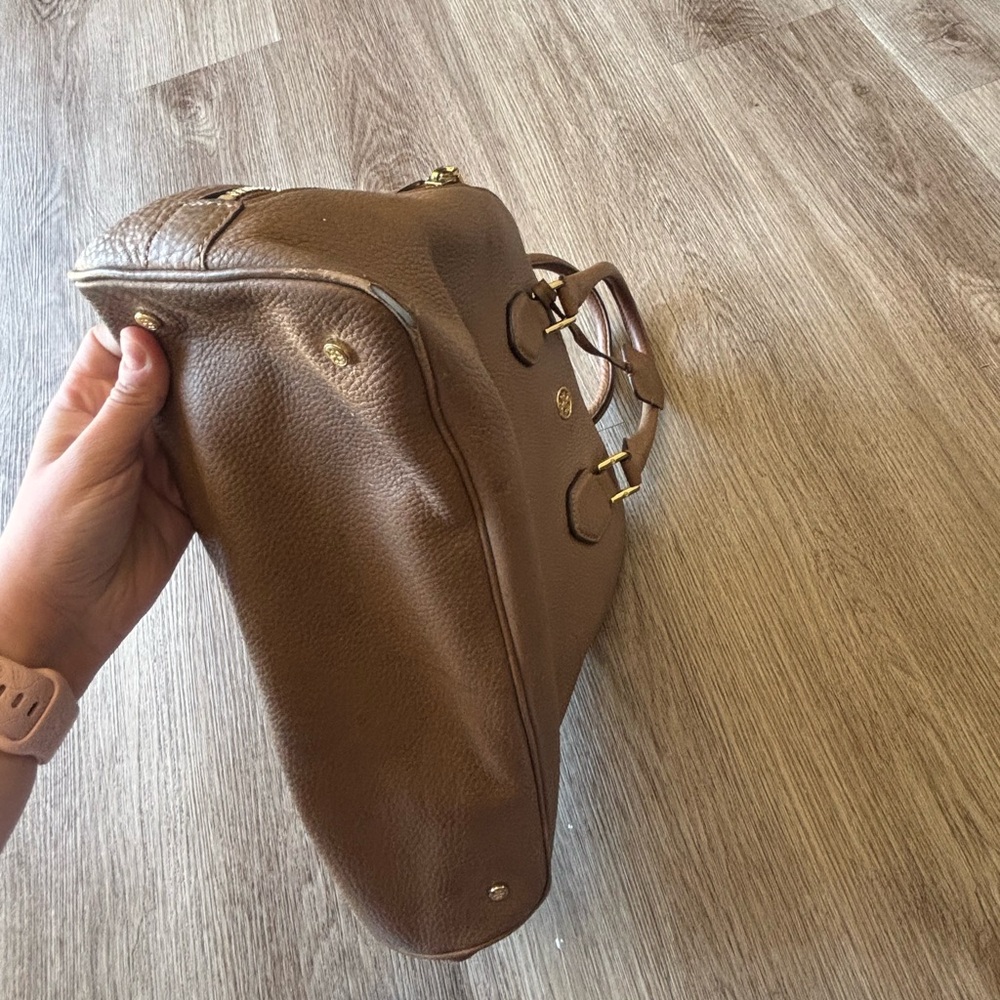 Tory Burch Robinson Tan Leather Satchel - Picture 7 of 16